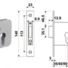 CERRADURA EMBUTIR INOX E3812/40 CANTO RECTO SIN RESBALON - Imagen 2