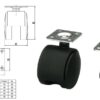 RUEDA  50 MM PLACA 50X50 MD-1500 6198 50K NE - Imagen 2